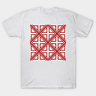 Red pattern Geometric christmas abstract T-Shirt